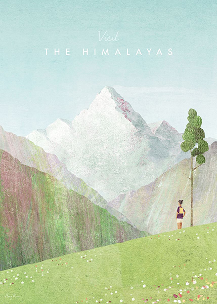 The Himalayas Minimalist Travel Poster