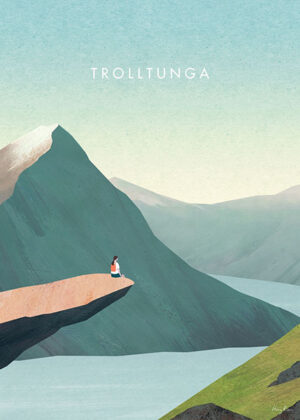 Trolltunga Norway Minimalist Travel Poster