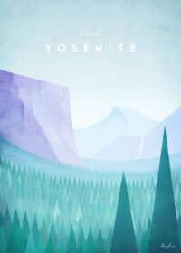 Yosemite National Park California Minimalist Travel Poster