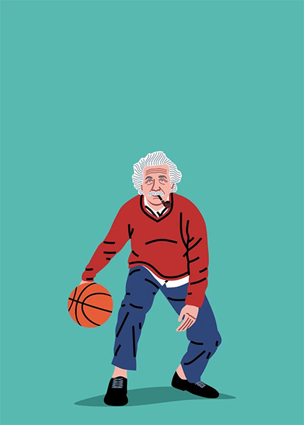 Balling Einstein Basketball Sports Poster