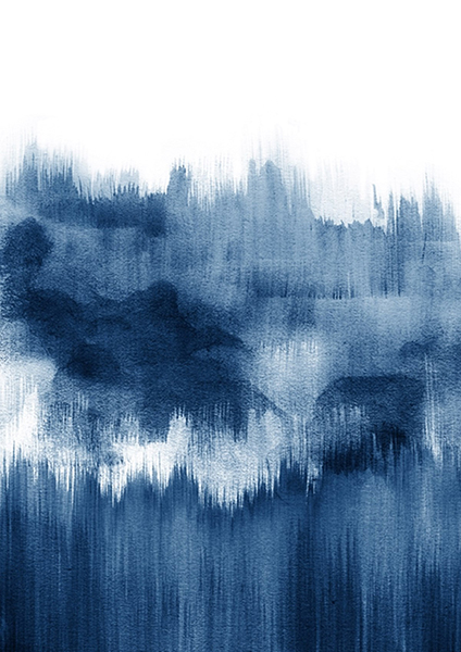 Blue Watercolor Brush Strokes Poster