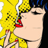 Chain Smoker Retro Comics Pop Art Poster