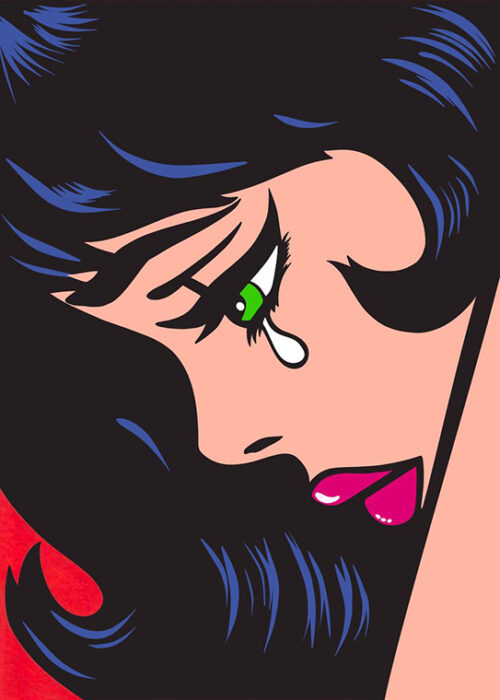 Cry Girl Retro Comics Pop Art Poster