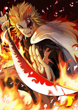 Flame Hashira Rengoku Demon Slayer Anime Poster