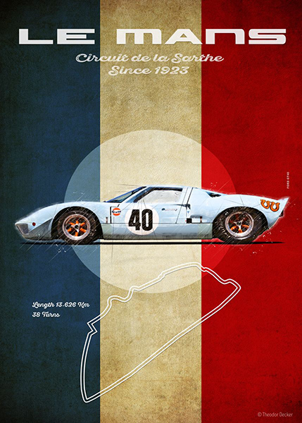 Le Mans Sports Car Poster