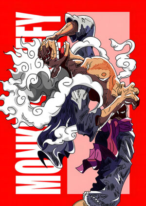 One Piece Luffy Gear 5 Anime Poster