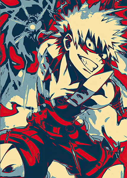 Retro Katsuki Bakugo My Hero Academia Poster