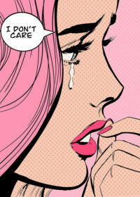 Sad Girl Retro Comics Pop Art Poster