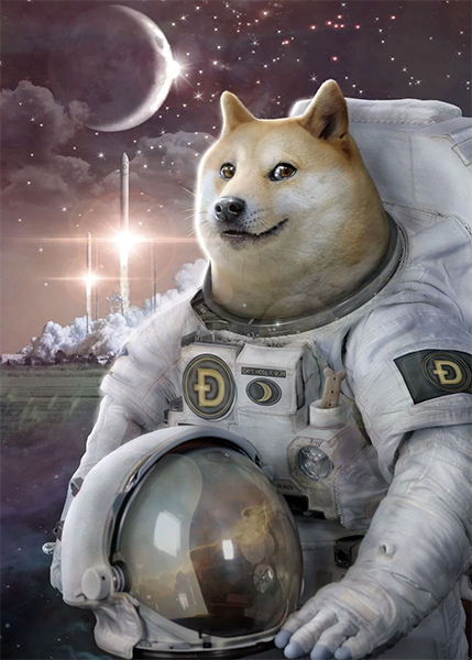 Shiba Inu Astronaut Funny Poster