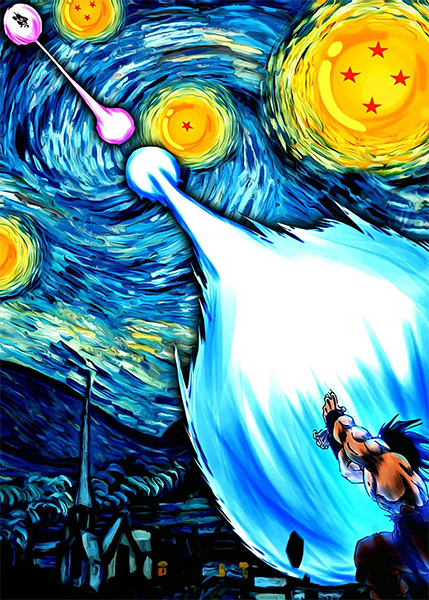 Songoku Starry Lights Dragon Ball Poster