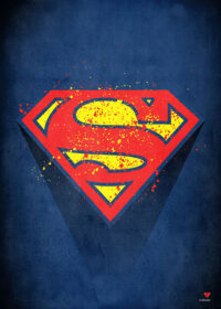 Splattered Symbol of Hope Superman Poster