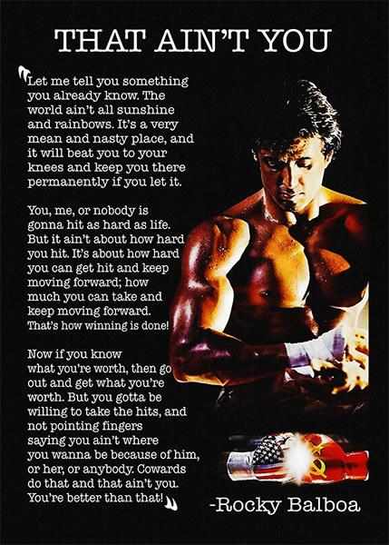 That Aint You Rocky Balboa Motivational Poster