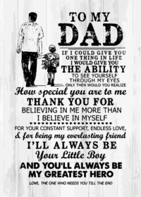 To my dad from son Poster