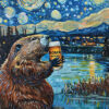 Bober Kurwa Starry Night Poster