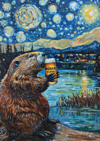 Bober Kurwa Starry Night Poster