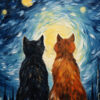 Cats In Love Vincent Van Gogh Poster