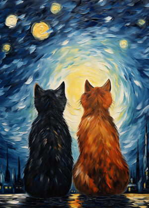 Cats In Love Vincent Van Gogh Poster