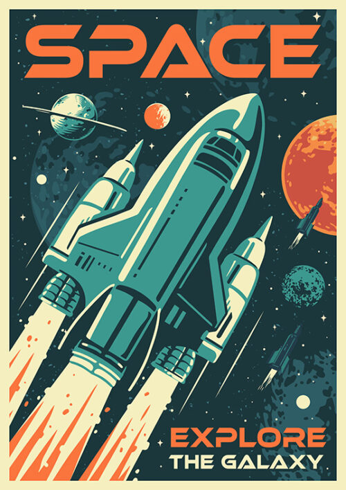 Explore The Galaxy Space Poster