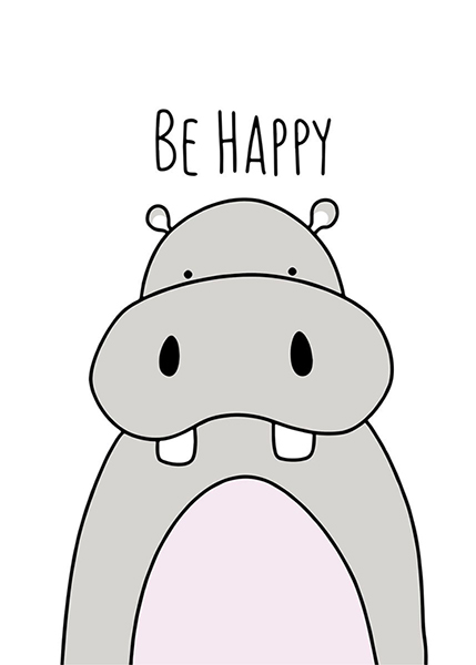 Hippo Be Happy Poster