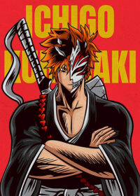 Ichigo Kurosaki Bleach Red Anime Poster