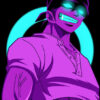 Neon Roronoa Zoro One Piece Poster