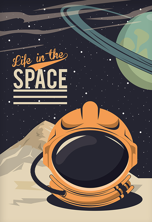 Life In The Space Poster