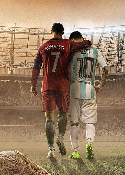 Lionel Messi And Ronaldo Football Sports Poster