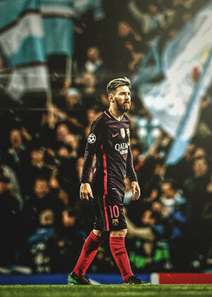 Lionel Messi Soccer Field Poster