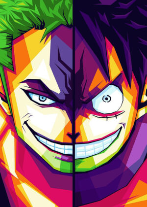 Luffy And Zoro One Piece Pop Art Poster