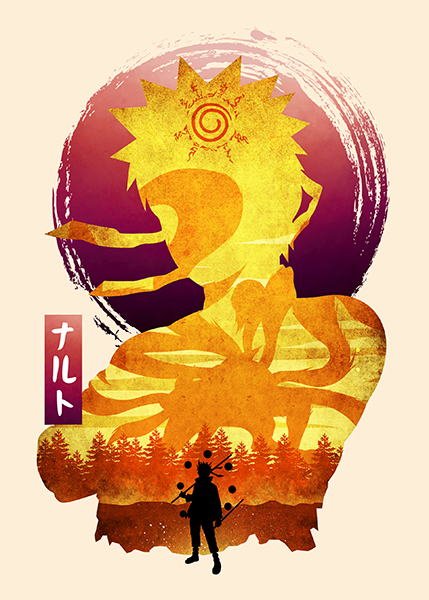 Minimalist Silhouette Naruto Shippuden Anime Poster