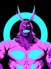 Neon All Might Mha Poster