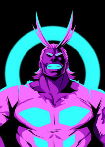 Neon All Might Mha Poster