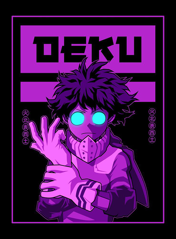 Neon Deku My Hero Academia Poster