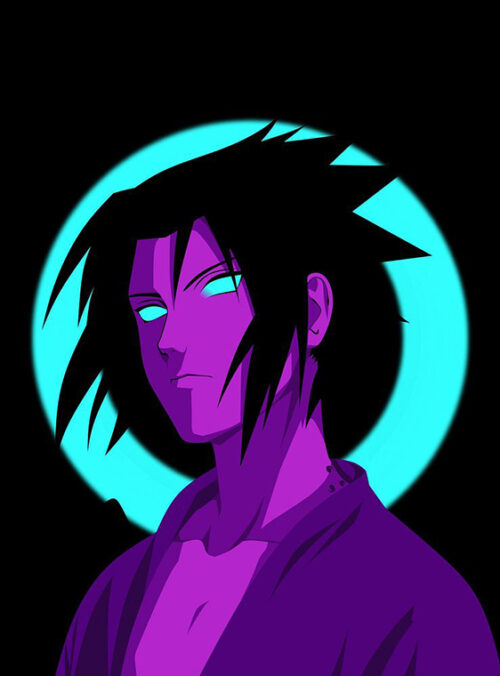 Neon Sasuke Uchiha Naruto Poster