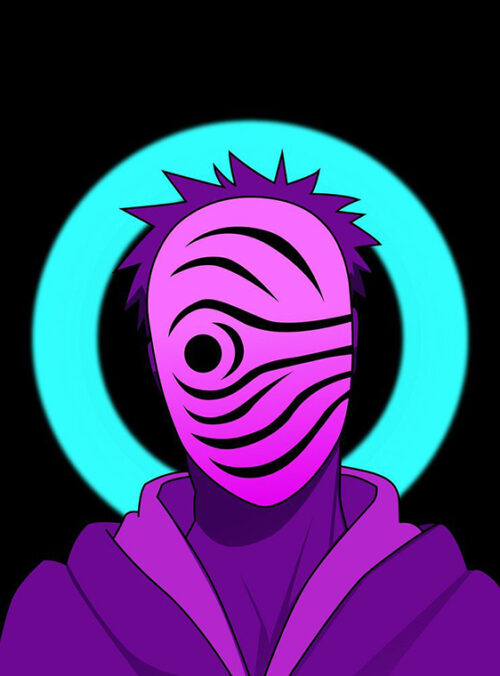 Neon Tobi Mask Naruto Poster