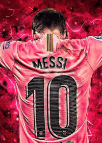 Red Carbon Lionel Messi Soccer Poster