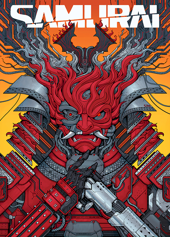 Samurai Cyberpunk 2077 Gaming Poster