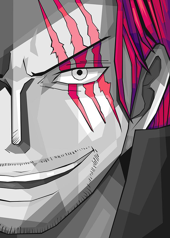 Shanks Grey One Piece Pop Art Poster