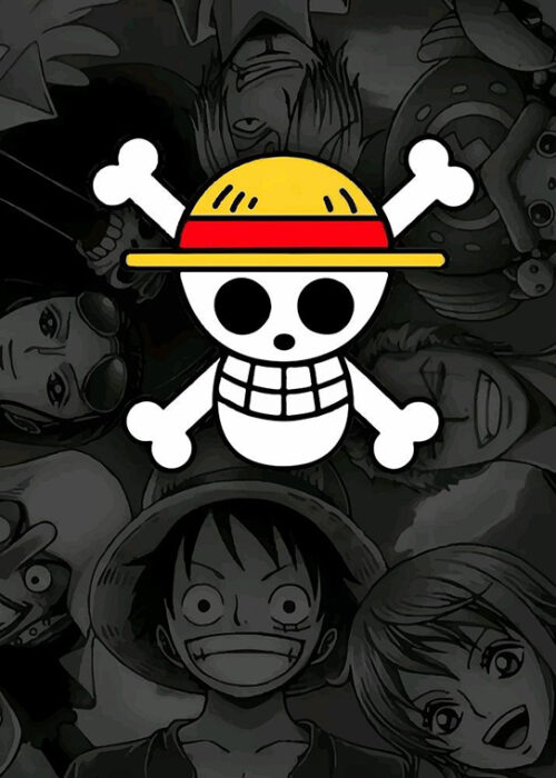 Skull With The Strawhat One Piece Poster