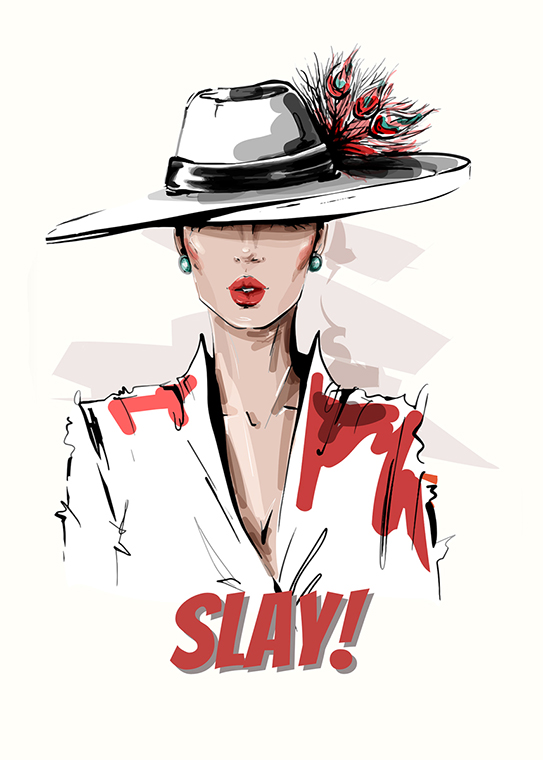 Slay Red Lipstick Lady Poster