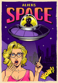 Space Aliens Popart Poster