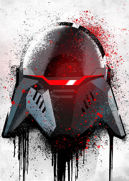 Star Wars Inquisitio Graffitti Helmet Poster