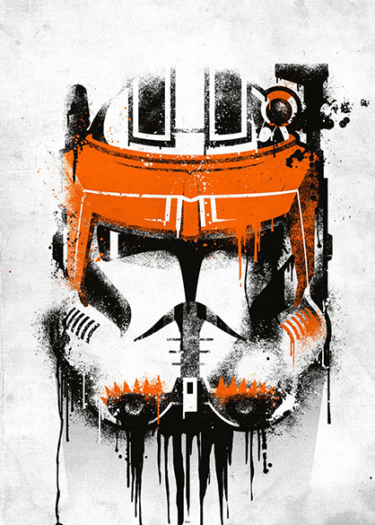 Star Wars Stormtrooper Commander Cody Graffitti Helmet Poster