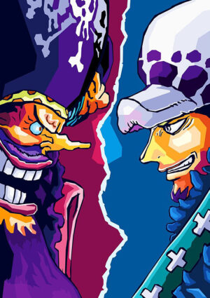 Trafalgar D Law X Marshall D Teach One Piece Pop Art Poster