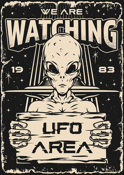 We Are Watching Ufo Poster