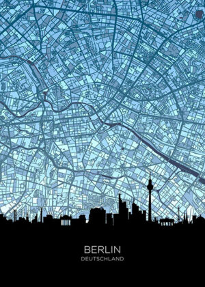 Berlin Skyline Deutschland Maps Poster