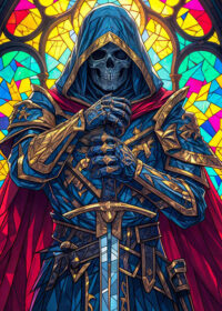 Dead Paladin Stained Glass Poster