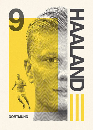 Erling Haaland Dortmund Football Sports Poster