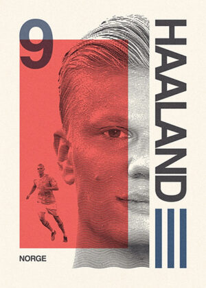 Erling Haaland Norge Football Sports Poster