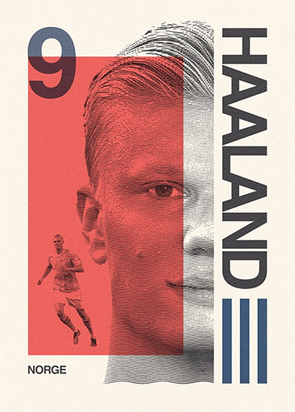 Erling Haaland Norge Football Sports Poster